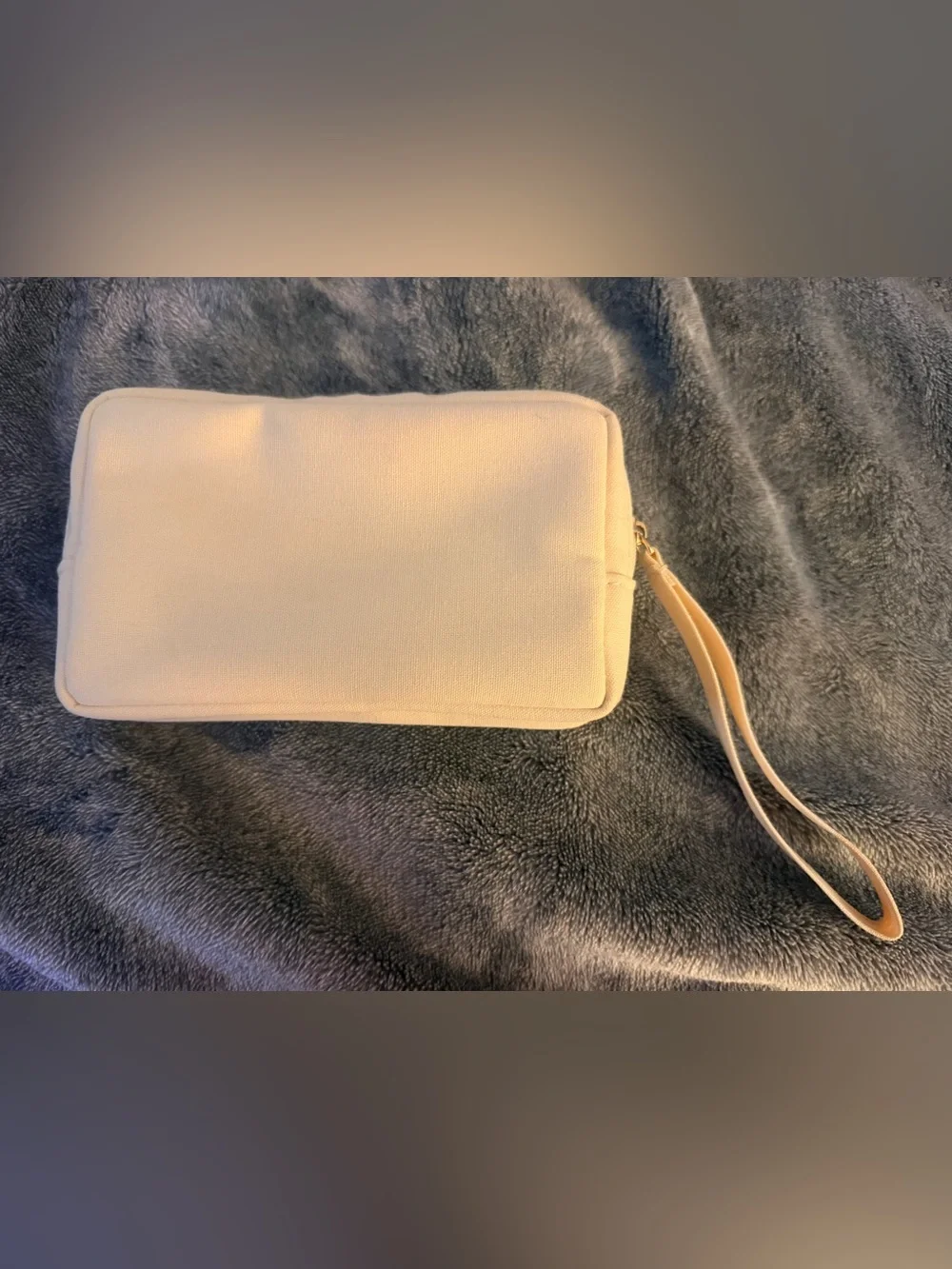 Valentino Cream Wristlet Clutch with Embossed Logo (New Without Tags)